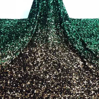 

Latest Nigerian Velvet Lace Fabric 2020 High Quality Green Embroidered Tulle African Velvet Sequins Lace Fabric