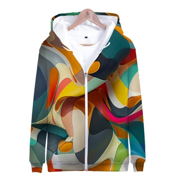 

Harajuku Textures 3D Kpop Zipper hoodies Fashion Colorful Classic Chinese style hoody Textures 3D Zipper Sweatshirts casual top