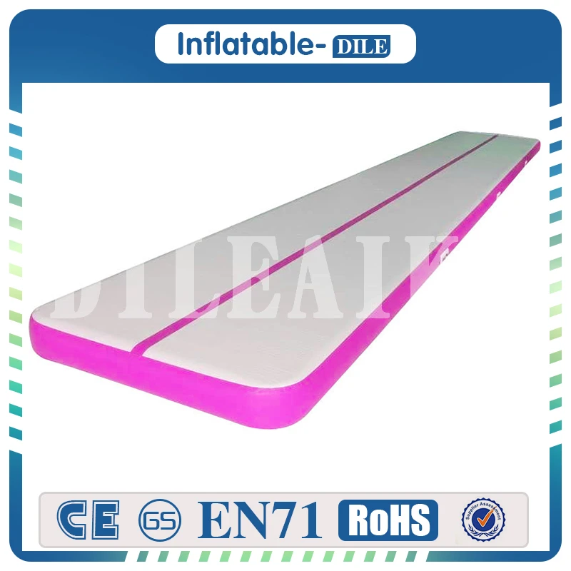 Pink(6x1x0.2m) 6x4x0,2 м надувной воздушный тренировочный коврик водный батут надувной воздушный барабанный трек надувной спортивный коврик для продажи - Цвет: Pink(6x1x0.2m)