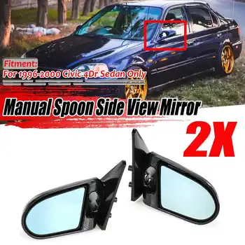 

Carbon Fiber Look Manual Adjustable A Pair Car Door Rear View Side View Mirror Assembly For Honda For Civic EK 4Dr 1996-2000