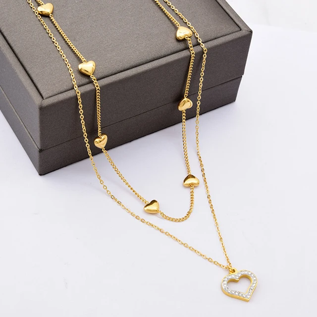 XIYANIKE 316L Stainless Steel New Heart Pendant Necklace For Women 2021 Trend Party Gift Fashion Jewelry Wholesale 2