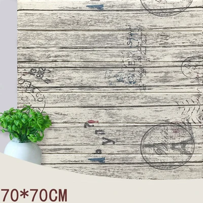 70*70 Средиземноморский Винтаж 3D деревянные полосы настенные наклейки DIY пенопластовая самоклеющаяся гостиная спальня домашний декор обои - Цвет: 70X70CM