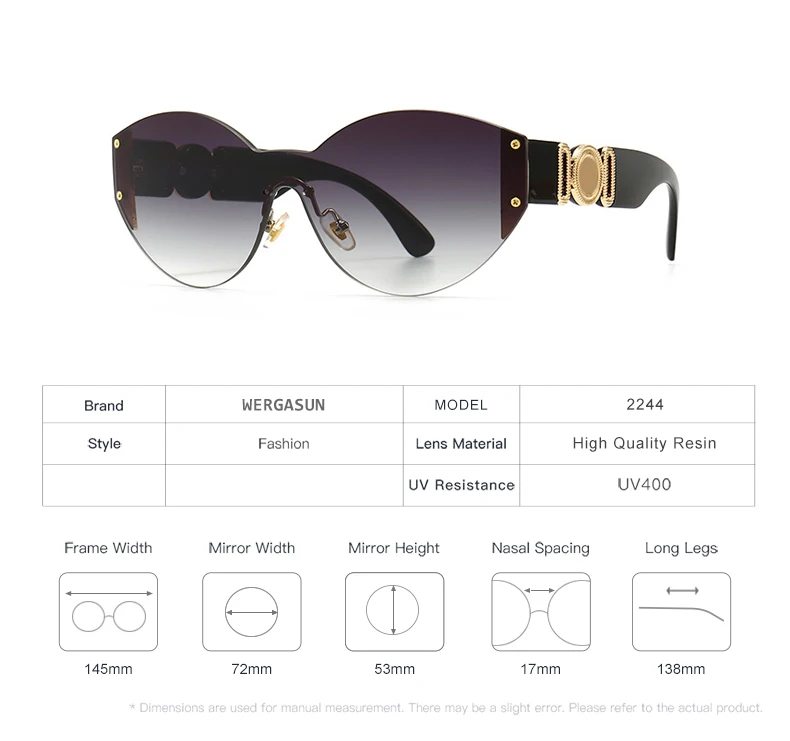 Women's Glasses WERGASUN Brand Sunglasses Women Fashion Sun Glasses Men Vintage  Eyewear Ladies Traveling Style UV400 Goggles square sunglasses