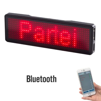 

1pcs Rechargeable Bluetooth Digital LED Badge Insignia DIY Programmable Scrolling Message Board Mini LED Display LED Name Tag