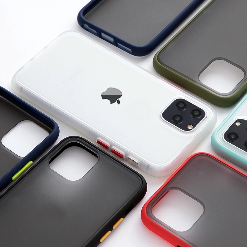 NJIEER Матовый Прозрачный чехол для телефона для iphone X XR 11 Pro XS MAX 7 8 6S 6 Plus Гибридный ТПУ противоударный чехол Полная защита чехол