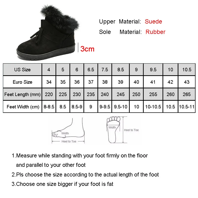 Snow Boots Women Ankle Boots Plush Warm Winter Shoes Designer Quality Rabbit Fur Furry Boots Cotton Boots Botas Mujer P148
