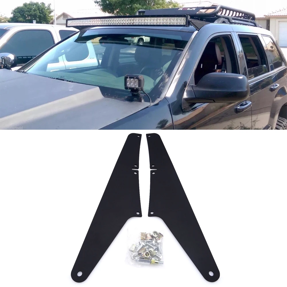 For JEEP Grand Cherokee WK 2005-2010 54 inches Curved LED light Bar Upper Roof Windshield Mounting Brackets