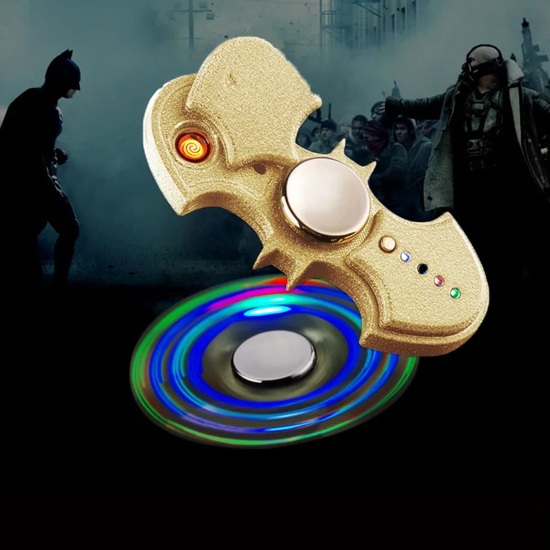 

Hot Hand Spinner USB Electronic Lighter Super Hero Batman Cigarette Lighter Flameless Windproof Plasma Arc Lighter Smoking Gifts