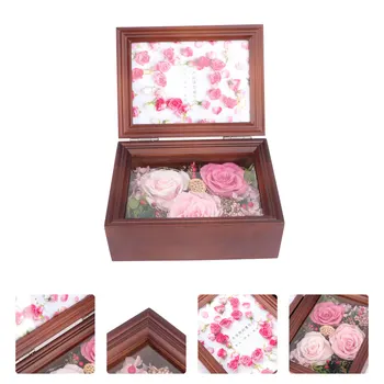 

1pc Dried Flower Photo Frame Creative New Year Photo Holder Festival Gift(Brown)