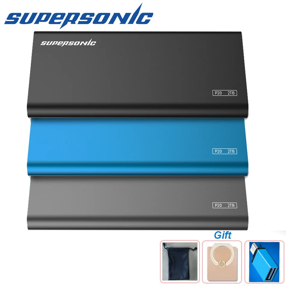 Металлический Портативный твердотельный накопитель Supersonic P20 256 ГБ 512 ТБ 2 Typc C USB3.0