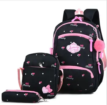 

New Fashion Children's SchoolBag Primary School Girls 3-6 Grade Princess Backpack Waterproof Three-Piece Backpack Of 6 Colors