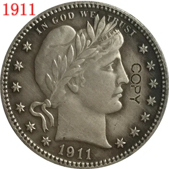 

USA 1911 P,D,S BARBER OR LIBERTY HEAD QUARTER DOLLARS COPY COINS