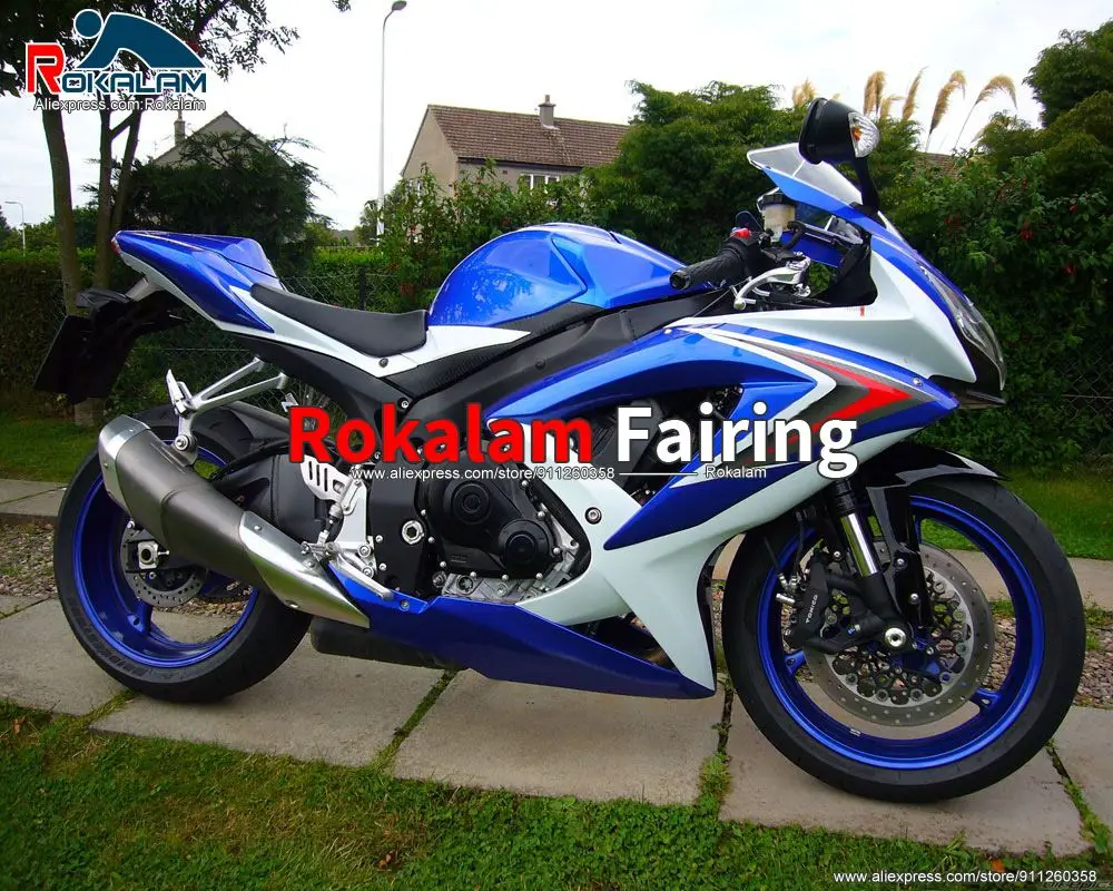 

Fairing Kits For Suzuki GSXR600 GSXR750 K8 2008 2009 2010 K-8 08 10 Blue White Motorcycle Aftermarket Cowl (Injection Molding)