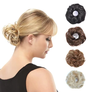 Шиньон синтетический tusled грязная булочка эластичная резинка для волос Updo Chignon аксессуары для волос для женщин высокотемпературное волокно - изображение