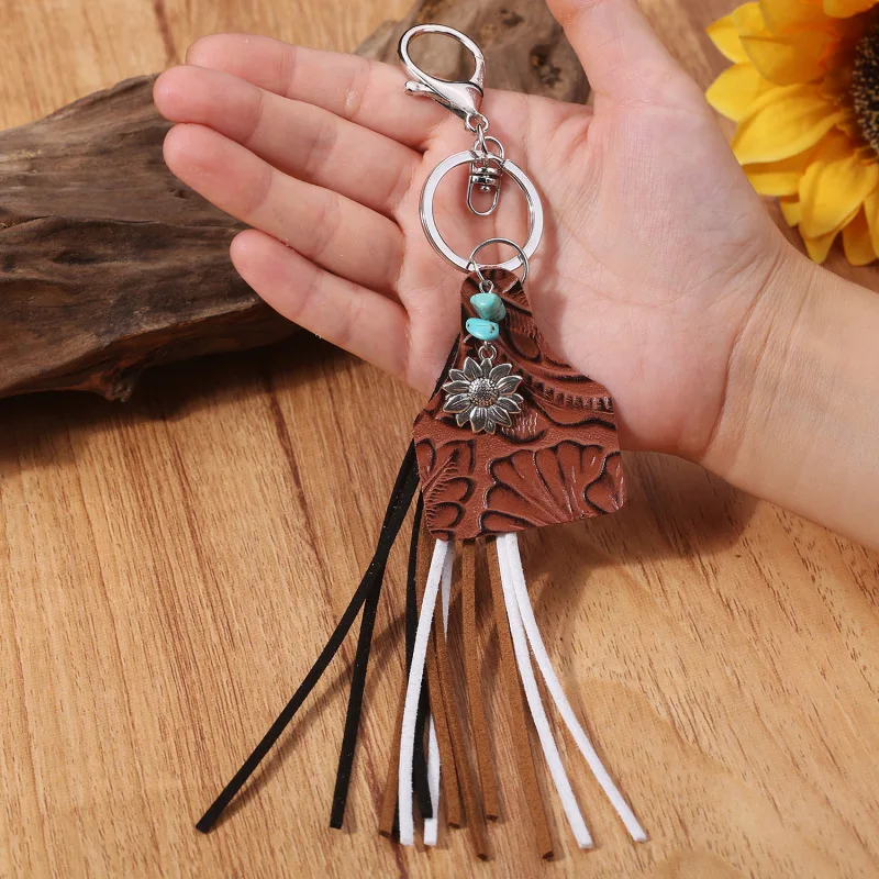 Western Wooden Keychain Cow Sunflower Cactus Key Chain Ring Purse Bag  Backpack Charm Car Pendant Earbud Case Cover Accessories Gift - Temu Italy
