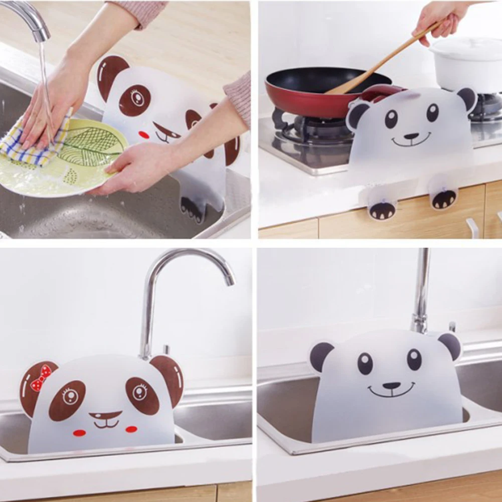 High Quality Plastic Kitchen Tool Translucent Sink Water Splash Proof Retaining Plate Attached Sucker Impermeable Baffle Plates