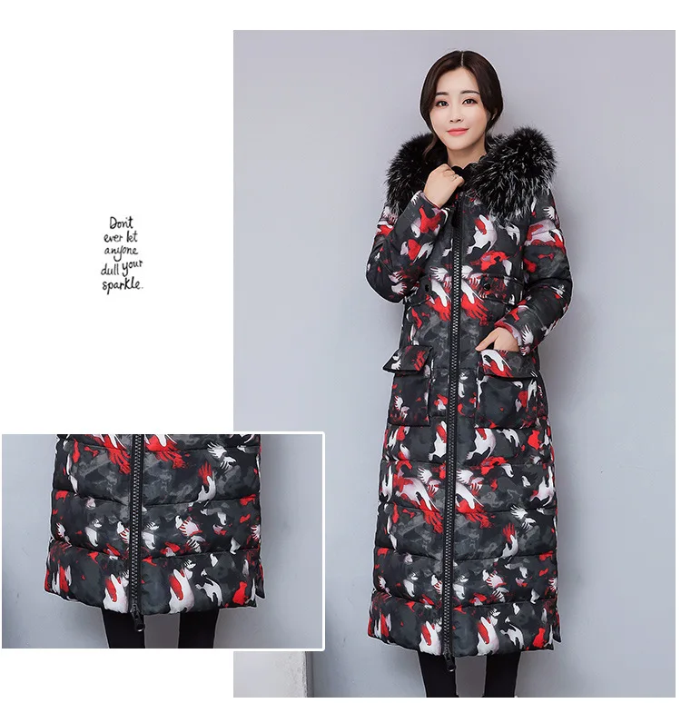 Пуховое хлопковое Стеганое пальто для женщин Зимние новые утолщенные хлопковые куртки средней длины по колено корейские свободные шерстяные куртки с воротником
