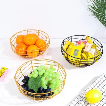 

Nordic Wrought Iron Fruit Basket Kitchen Storage Product Fruit Snacks Basket Home Kitchen Storage Products
