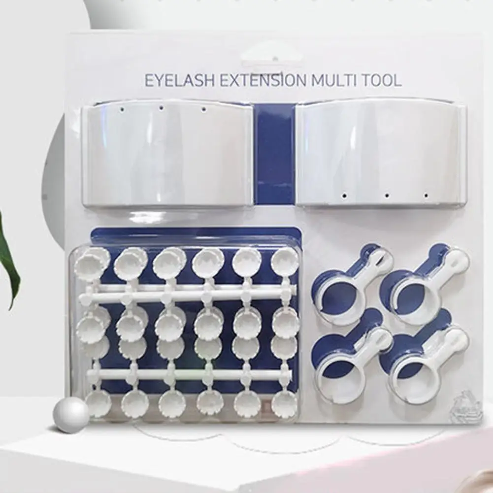 Наращивание ресниц одноразовый контейнер для клея кольца татуировки пигмент держатель разделенный поддон наращивание ресниц Набор Держатель для накладных ресниц 40P