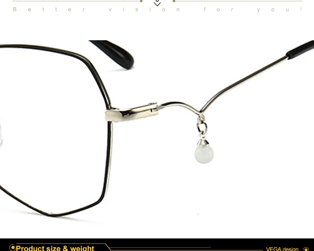 VEGA Eyewear Pearl Hexagon Glasses Frames for Women Vintage Luxury Designer Eyeglass Frame Latest Spectacle Frames Female VG252 (8)