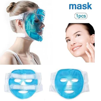 

5PCS Ice Compress Cold Gel Face Mask Blue Full Face Cooling Mask Skin Care Fatigue Relief Relaxation Pad Cold Pack Facial Care