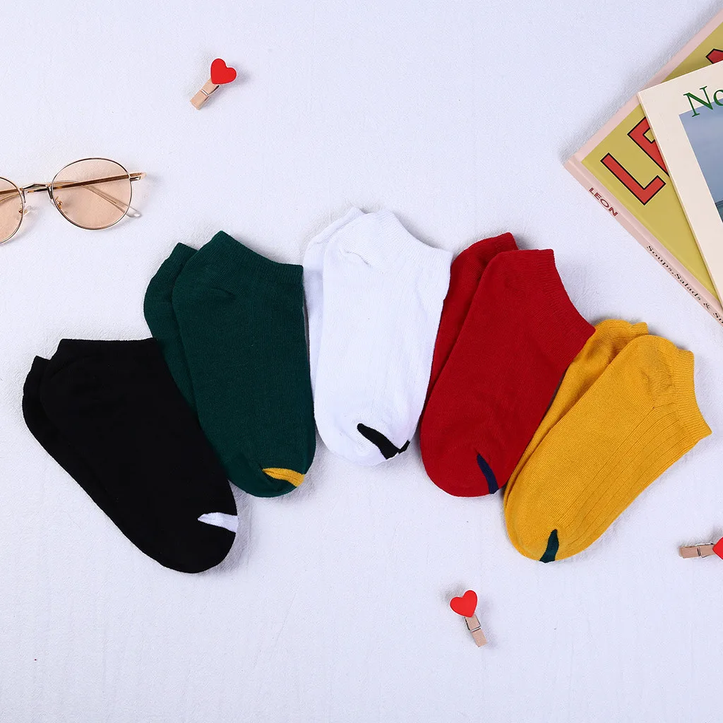 Простые однотонные носки унисекс, 5 шт. носки для скейтборда удобные носки-Тапочки