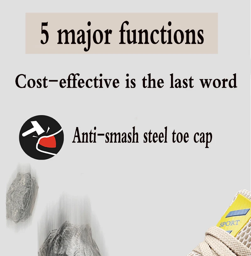 Flying Woven Labor Insurance Shoes Smash-proof Puncture Safety Safety Shoes Lightweight Breathable Mesh Sports Work Shoes Men