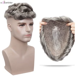 S-noilite Toupee Men 58g Men Wigs Hair Prosthesis Natural Hair Wig 0.24mm Male Replacement System Hairpiece Invisible Extensions