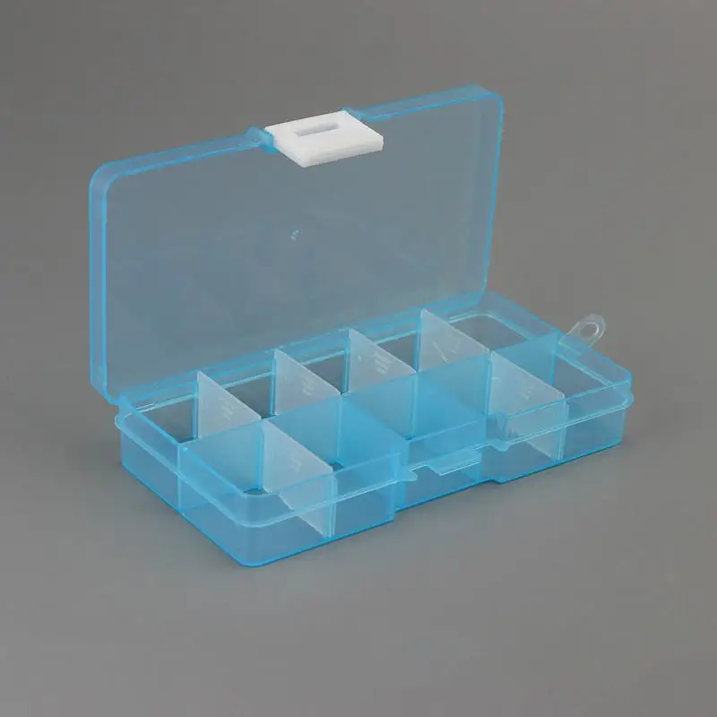 10 Slots Cells Colorful Portable Jewelry Tool Storage Box Container Ring Electronic Parts Screw Beads Organizer Plastic Case | Дом и сад