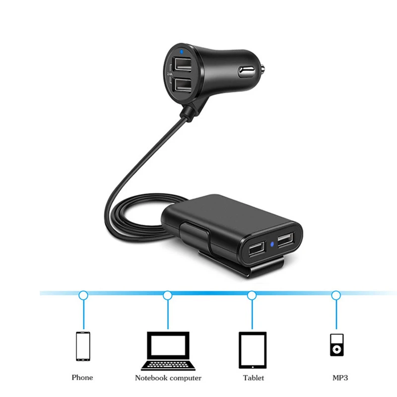 4 порта USB QC 3 0 Быстрая зарядка чехлы для сидений автомобиля из ткани зарядное