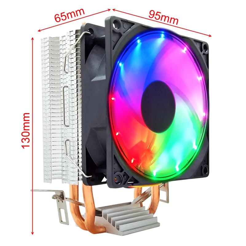 Кулер для процессора SNOWMAN PWM 2 тепловые трубки 4Pin 90 мм RGB тихий радиатор ПК Intel LGA 775
