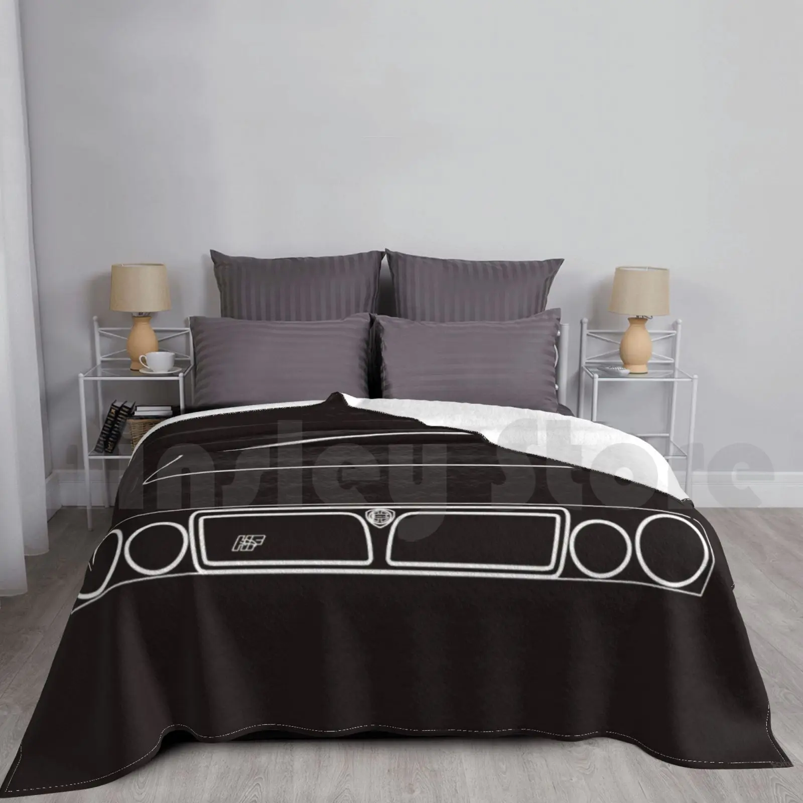 

Lancia Delta Hf Integrale Outline Graphic ( White ) Blanket Super Soft Warm Light Thin Lancia Delta Integrale Hf