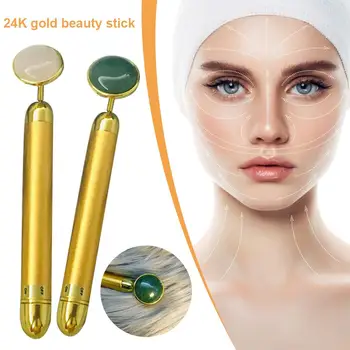

Electric Facial Massage Instrument 24K Gold Beauty Rod Jade Thin Face Bar Vibration Thin Face Beauty Instrument Quick Delivery