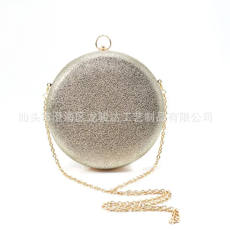 

Metal Pattern Leather Circle Cool Clutch Casual Shoulder Chain Bag Evening Bag Can Put 6P