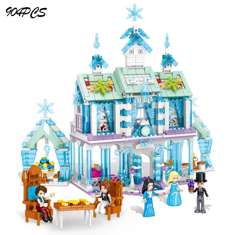 

Building Blocks Friends New Elsa Anna Belle Ariel Moana Cinderella Ice Castle Bricks Princess Girl Christmas Toys Disney Frozen