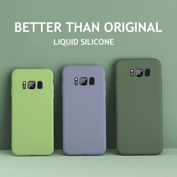 Жидкий силиконовый чехол для телефона SamSung Galaxy S10 S9 S8 Note 10 Plus 9 8 S7 Edge S10E S 7 10 Plus мягкий чехол карамельного цвета