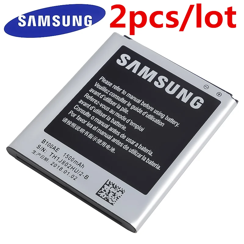2 шт. samsung сменный аккумулятор B100AE 1500 мАч для Galaxy Ace 3 S7270 S7272 S7273 S7390 S7898 G318 высокое качество тесто