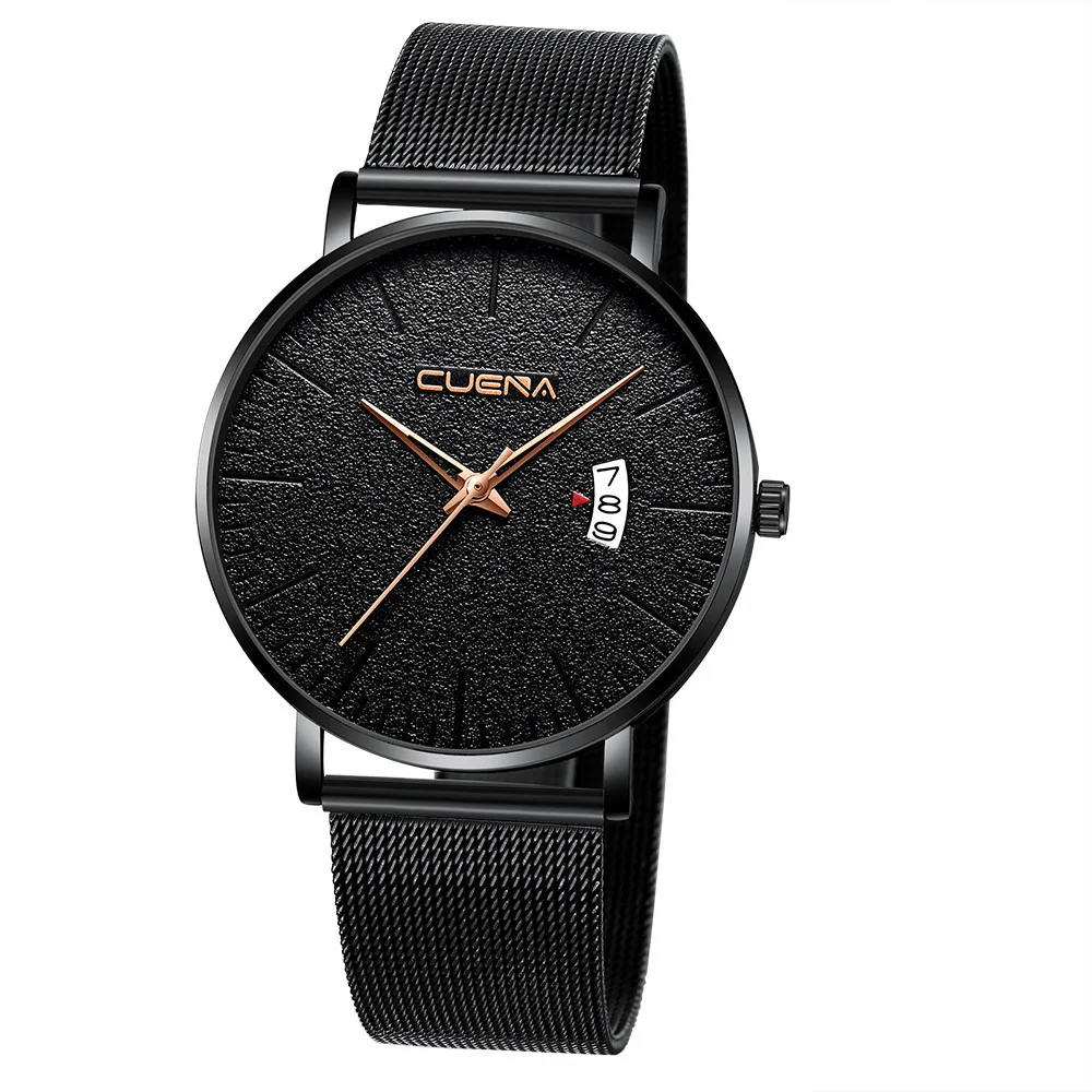 

Foreign Trade Hot Sales Men Fashion Simple with Calendar Mesh Belt Quartz Watch Students Watch Wrist Watch