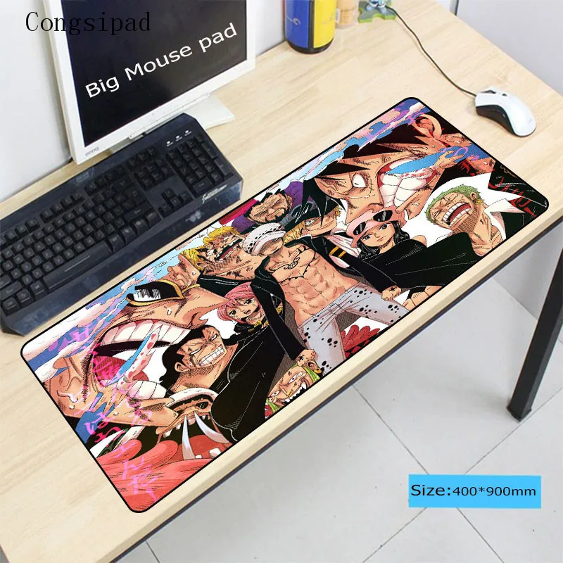 Congsipad Japan Anime large One Piece Gaming mouse pad 900*400*2mm Locked Edge Keyboard Mat Mouse p