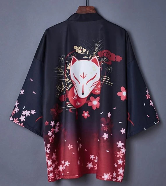 Bebovizi Japanese Style Cat Samurai Kimono Streetwear Men Women Cardigan Japan Harajuku Anime Robe Anime Clothes 2020 Summer 1009