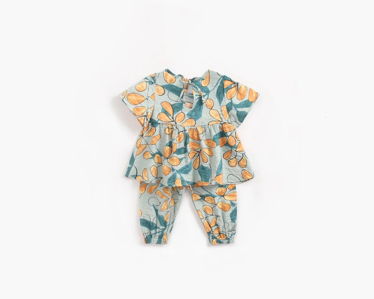Newborn Bodysuit Outfits Baby Clothing Short Sleeve Cotton Summer New Cute Baby Girls Anti-mosquito Clothes Fashion Soboba