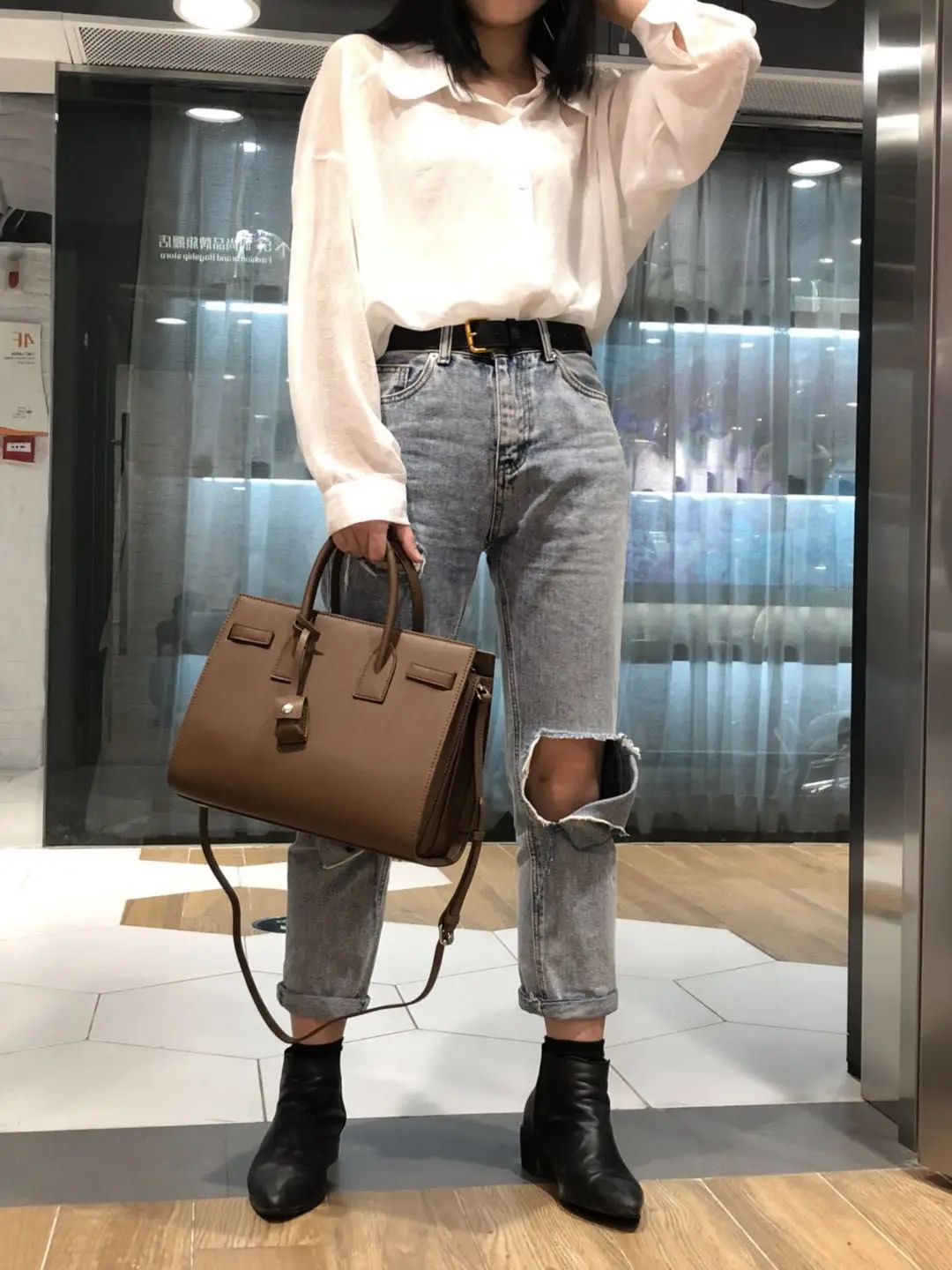 New Cow Leather Tote Bag Commuter Portable Organ Bag Lock Head One-shoulder Slanted Women's Bag