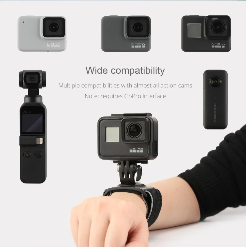 PGYTECH Osmo Карманный ремешок на запястье Экшн-камера ручной ремень DJI аксессуары OSMO Комплект для DJI Osmo Gopro Hero 5 6 7 камера