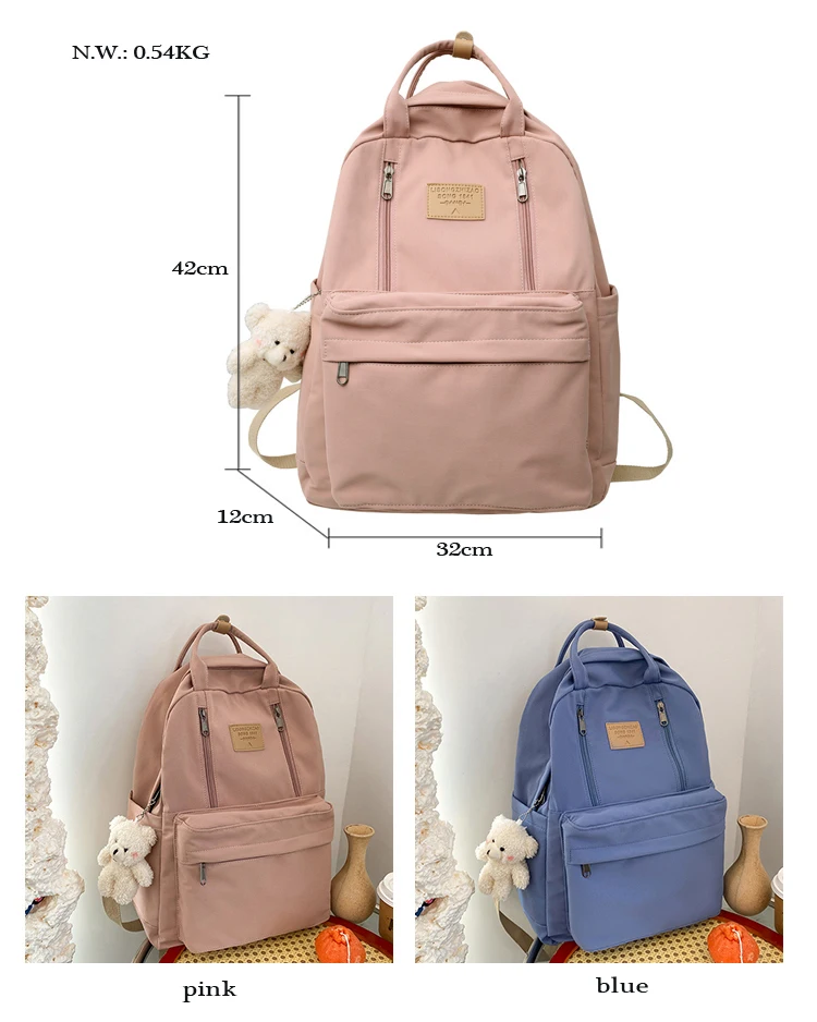 NEW Backpack Double Zipper Women Waterproof Korean Style cheap Schoolbag Female College Student Laptop backpack Women's backpack