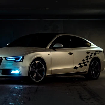 

Automatic Side Skirts Car Sticker DIY Funny Stylish Sticker Car Customi Car Vinyl Wrapping Competition Sports 2 Pcs 120cm X 30cm