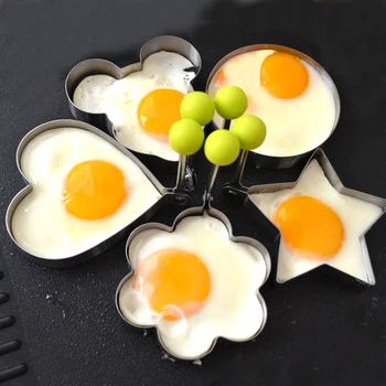 

Omelette Mold Omelette Decoration Omelette Pancake Cooking Love Shape Tool Kitchen Accessories Tool 4/3/2 Stainless Steel Metal