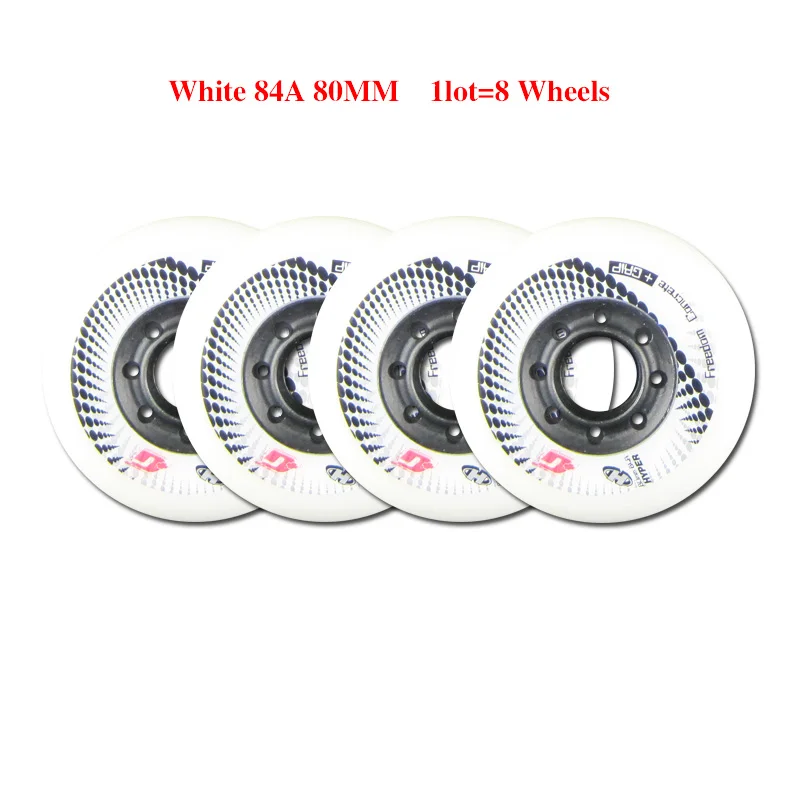 White 80mm 8 шт. оригинальные Hyper+ G бетонные роликовые колеса 84A 80 мм ILQ-11 подшипники слалом Роликовые Раздвижные SEBA Patines шины - Цвет: White 80mm