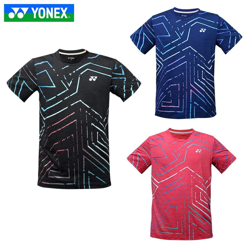 Новая одежда для бадминтона Yonex для мужчин и женщин, футболка с коротким рукавом, спортивные майки