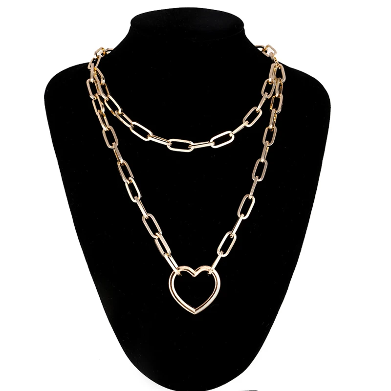 Ожерелье с золотым металлическим замком для женщин, модная цепочка с замком, ожерелье с кулоном, эффектное крутое модное ювелирное изделие - Окраска металла: gold