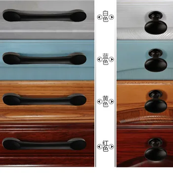 Kitchen Bathroom Cabinet Handles Modern Cabinet Pulls Simple Black Pulls for Cabinets Hardware Drawer Pulls Single Double Hole